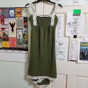 Hurley dress Size? floral rose skull applique floral lace trim hi low sleeveless